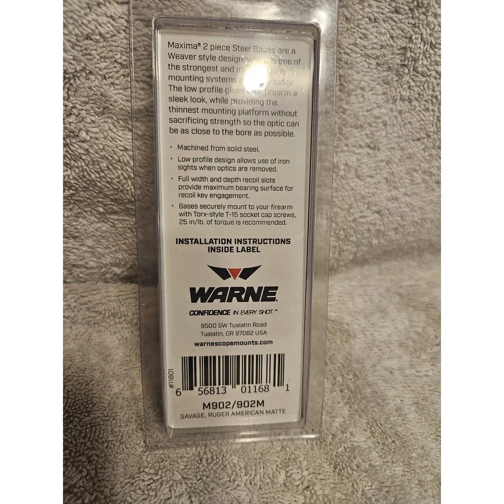 Warne Maxine M902902M Weaver Style Base Savage Matte Black